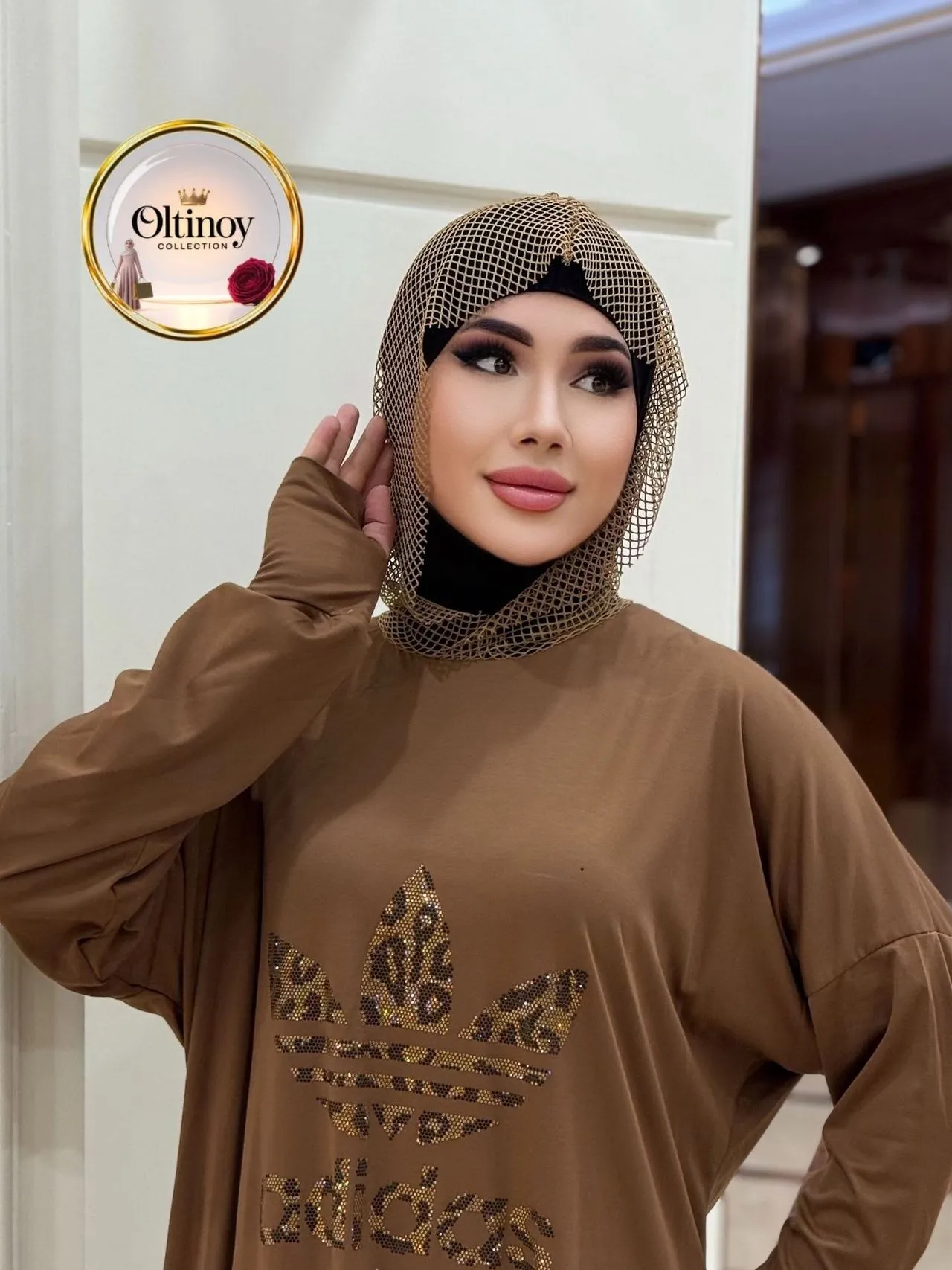 Kashtali keng abaya — tuya rang — Oltinoy Collection optom